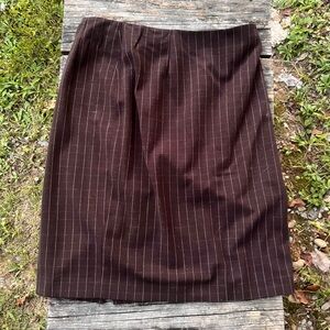 GRACE ELEMENTS BROWN PINSTRIPE PENCIL SKIRT WOMENS 6